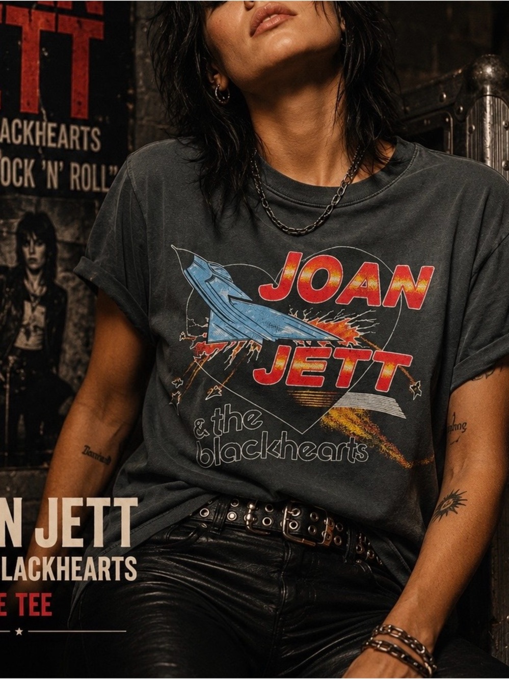Daydreamer Charcoal Joan Jett Rocket Graphic Tee
